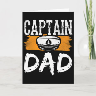 Captain Dad Yacht Boat Crew Ship Father Daddy Papa Card