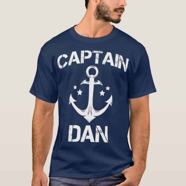 CAPTAIN DAN Funny Birthday Personalised Name T-Shirt (Front)