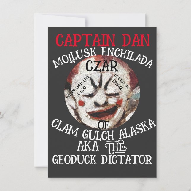 CAPTAIN DAN MOLLUSK ENCHILADA CZAR OF CLAM GULCH INVITATION (Front)
