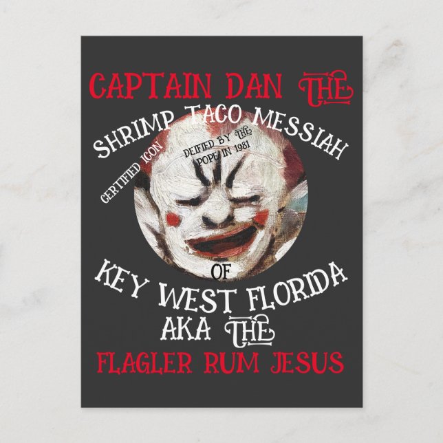 CAPTAIN DAN SHRIMP TACO MESSIAH KEY WEST FLORIDA  INVITATION POSTCARD (Front)