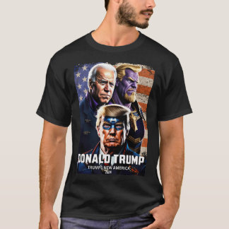Captain Donald Trump Vs Thanos Biden 4 Trumps New  T-Shirt