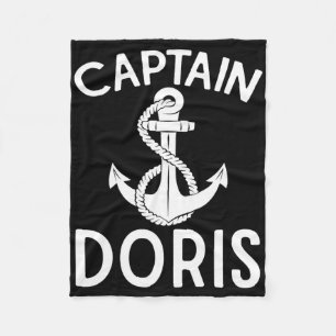 Captain Doris Anchor Boat Boating Yacht Ship Fleece Blanket