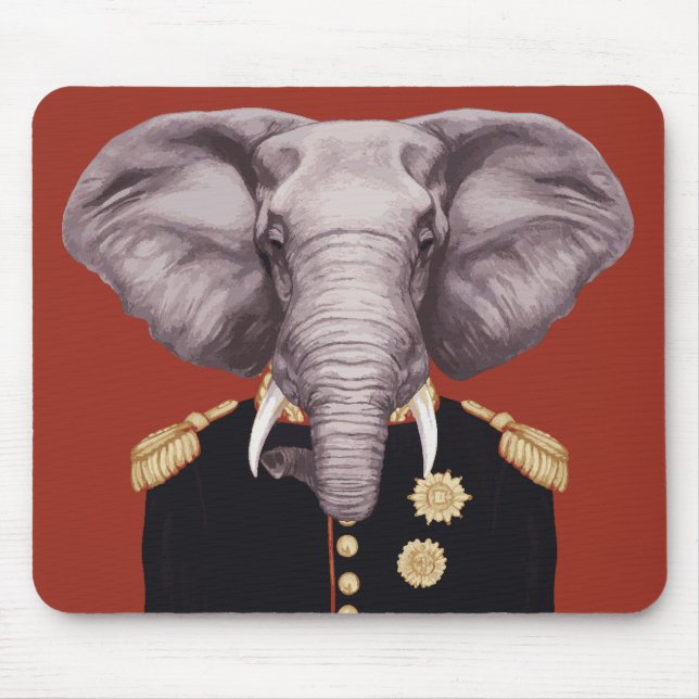 Captain Elephant Mouse Mat (Front)