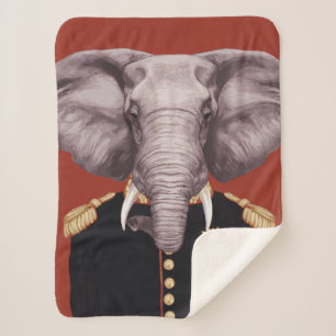 Captain Elephant Sherpa Blanket