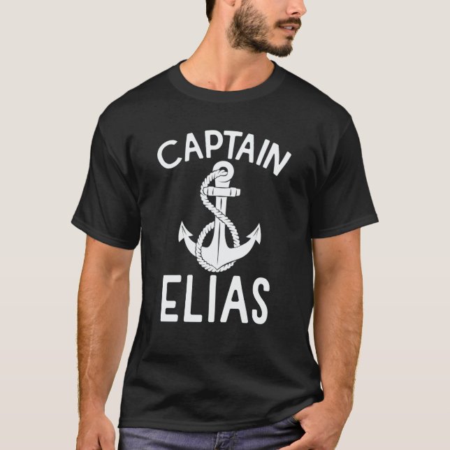 Captain Elias Boating Ship Yacht Boat Anchor T-Shirt (Front)