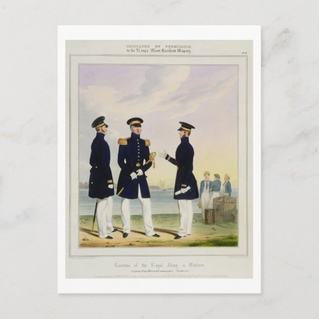 Captain, Flag Officer and Commander (Undress) plat Postcard (Front)
