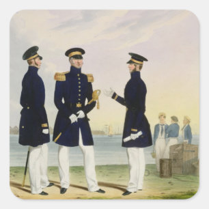 Captain, Flag Officer and Commander (Undress) plat Square Sticker