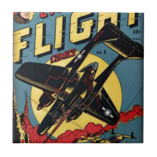 Captain Flight Vintage Golden Age Comic Book Tile