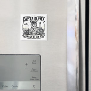 Captain Fox Guardian of Seas Nautical Design Magnet