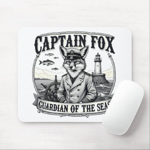 Captain Fox Guardian of Seas Nautical Design Mouse Mat