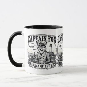 Captain Fox Guardian of Seas Nautical Design Mug