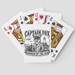 Captain Fox Guardian of Seas Nautical Design Playing Cards