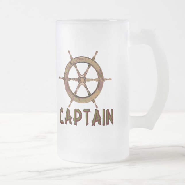 Captain Frosted Glass Beer Mug (Right)