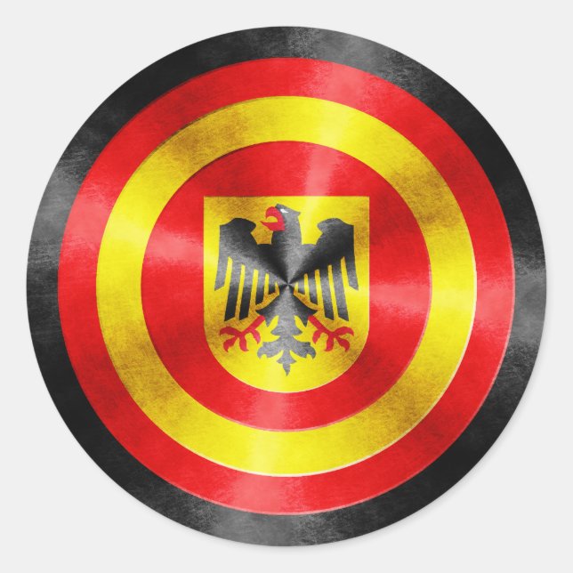 Captain Germany Hero Shield Classic Round Sticker (Front)