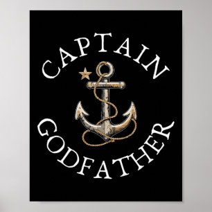 Captain Godfather Boat Sailing Boating Vintage Anc Poster