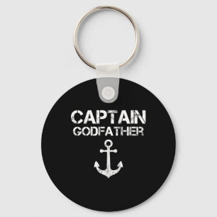 Captain Godfather Pontoon Lake Sailor Fishing Boat Key Ring