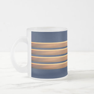Captain gold stripes , frosted glass coffee mug
