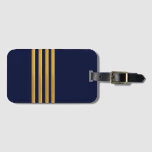 Captain gold stripes luggage tag