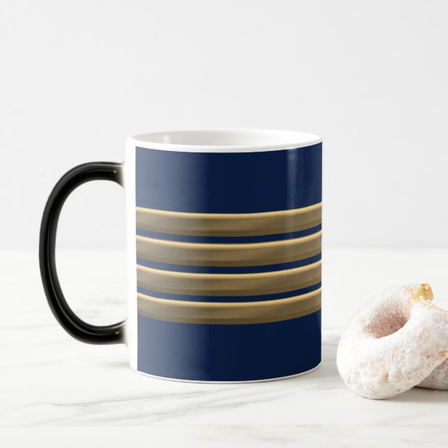 Captain gold stripes magic mug (With Donut)
