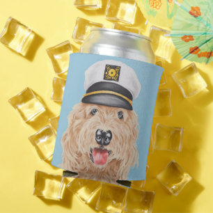 Captain Goldendoodle Can Cooler