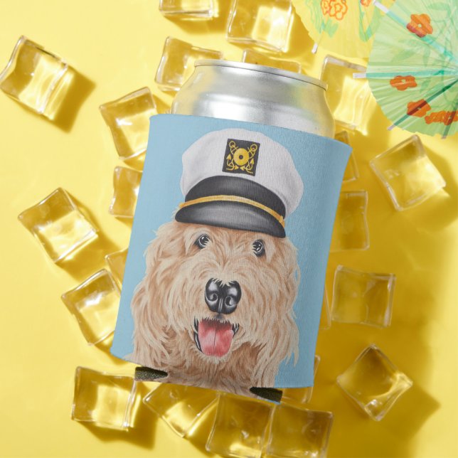 Captain Goldendoodle Can Cooler (In Situ Summer)