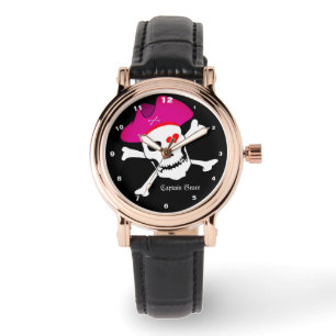 Captain Grace & Pirates Flag, Skull / Boat fashion Watch