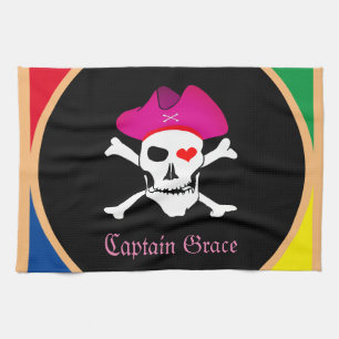 Captain "Grace" & Pirates - Treasure Island /Girls Tea Towel