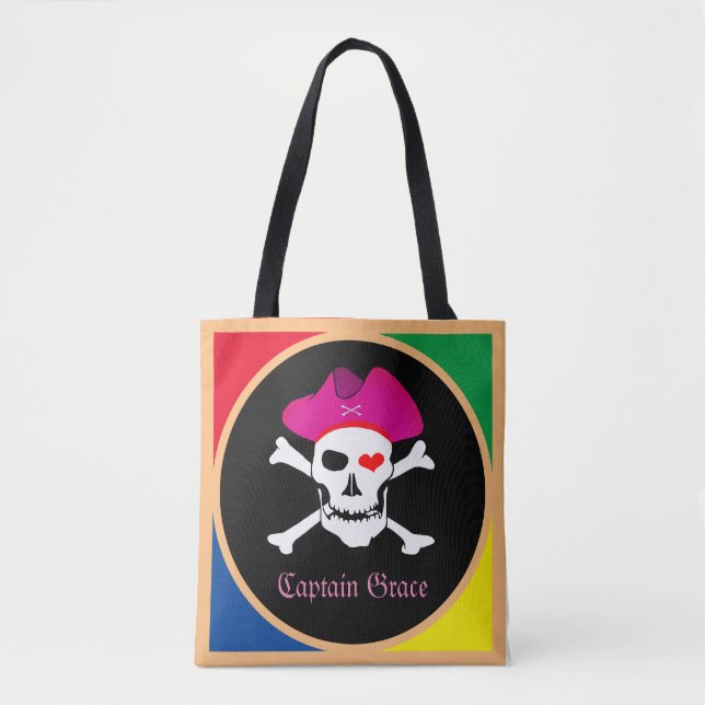 Captain "Grace" & Pirates - Treasure Island /Girls Tote Bag (Front)