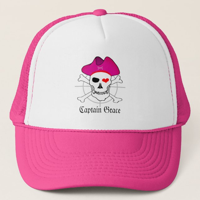 Captain "Grace" & Pirates - Treasure Island /Girls Trucker Hat (Front)