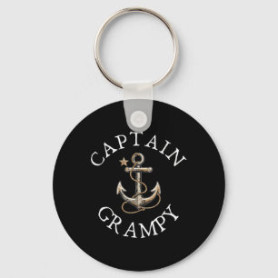 Captain Grampy Boat Sailing Boating Vintage Anchor Key Ring