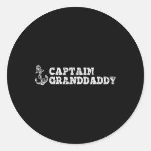 Captain Granddaddy Sailing Boating Boat Anchor Fun Classic Round Sticker