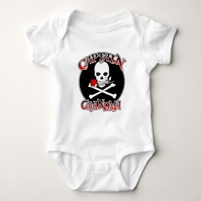 Captain Grandma Baby Bodysuit (Front)