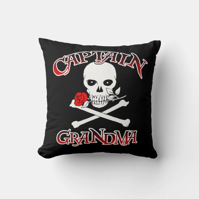Captain Grandma Throw Pillow (Front)