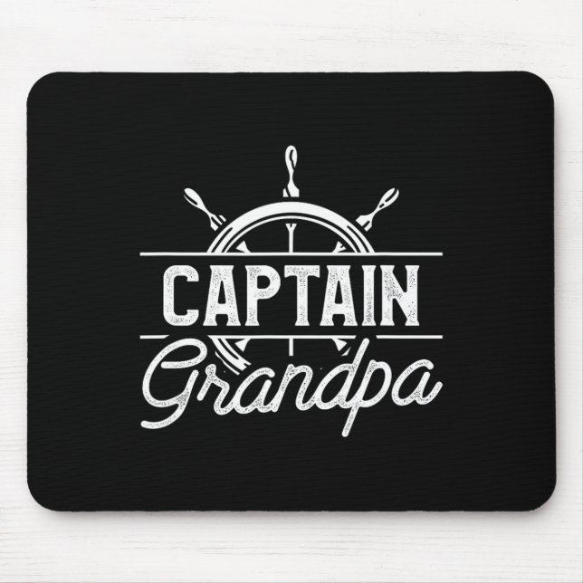 Captain Grandpa Funny Boating Sailing Quote For Gr Mouse Mat (Front)