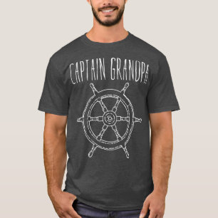 Captain Grandpa  Funny Boating Tshirt Mens Boat