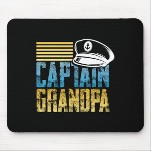 Captain Grandpa - Sailing Captain Hat - Boat Lover Mouse Mat