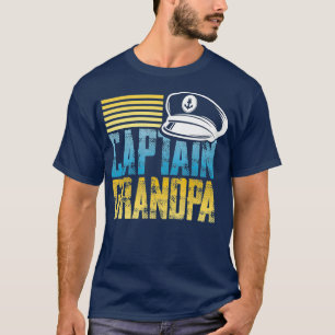 Captain Grandpa Sailing Captain Hat Boat Lover T-Shirt
