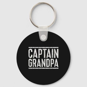 Captain Grandpa Shirt Men Fathers Day Boating Key Ring
