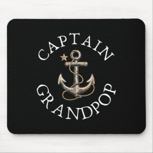 Captain Grandpop Boat Sailing Boating Vintage Anch Mouse Mat
