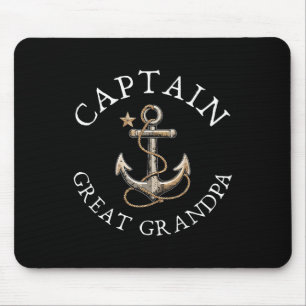 Captain Great Grandpa Boat Sailing Boating Vintage Mouse Mat