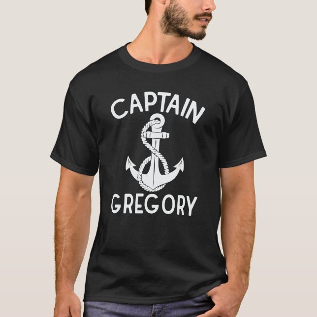 Captain Gregory Anchor Boating Ship Yacht Boat T-Shirt (Front)