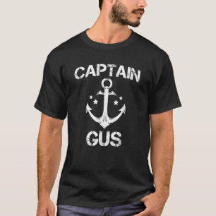 CAPTAIN GUS Funny Birthday Personalised Name Boat  T-Shirt