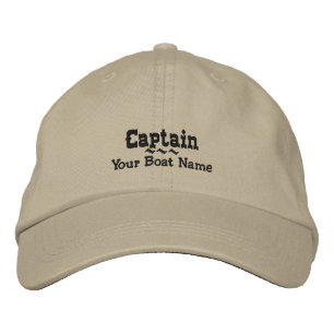 Captain Hat Personalized Boat Name Embroidered Hat