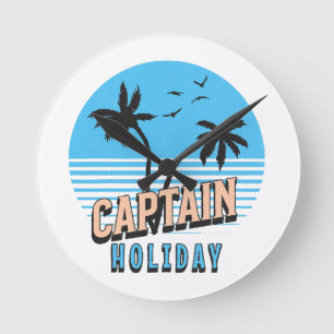 Captain Holiday Round Clock