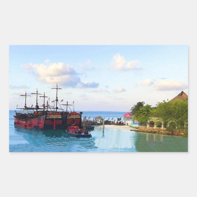 Captain Hook Pirate Ship, Cancun Stickers (Front)