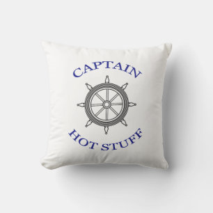 "Captain Hot Stuff" Throw Pillow