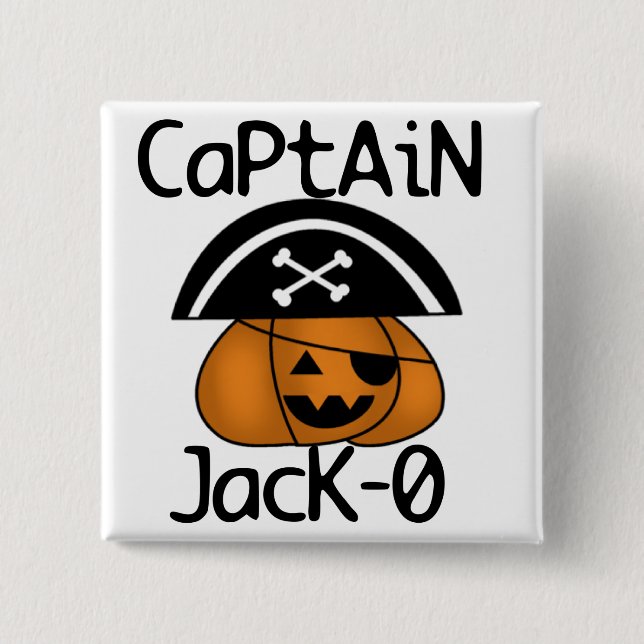 Captain Jack=O Halloween tshirts and gifts 15 Cm Square Badge (Front)