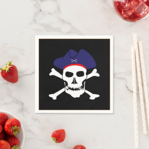 Captain Jack & Pirate, pirates flag /treasure Napkin