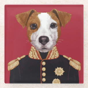 Captain Jack Russell Glass Coaster