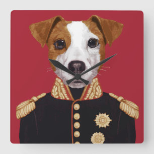 Captain Jack Russell Square Wall Clock